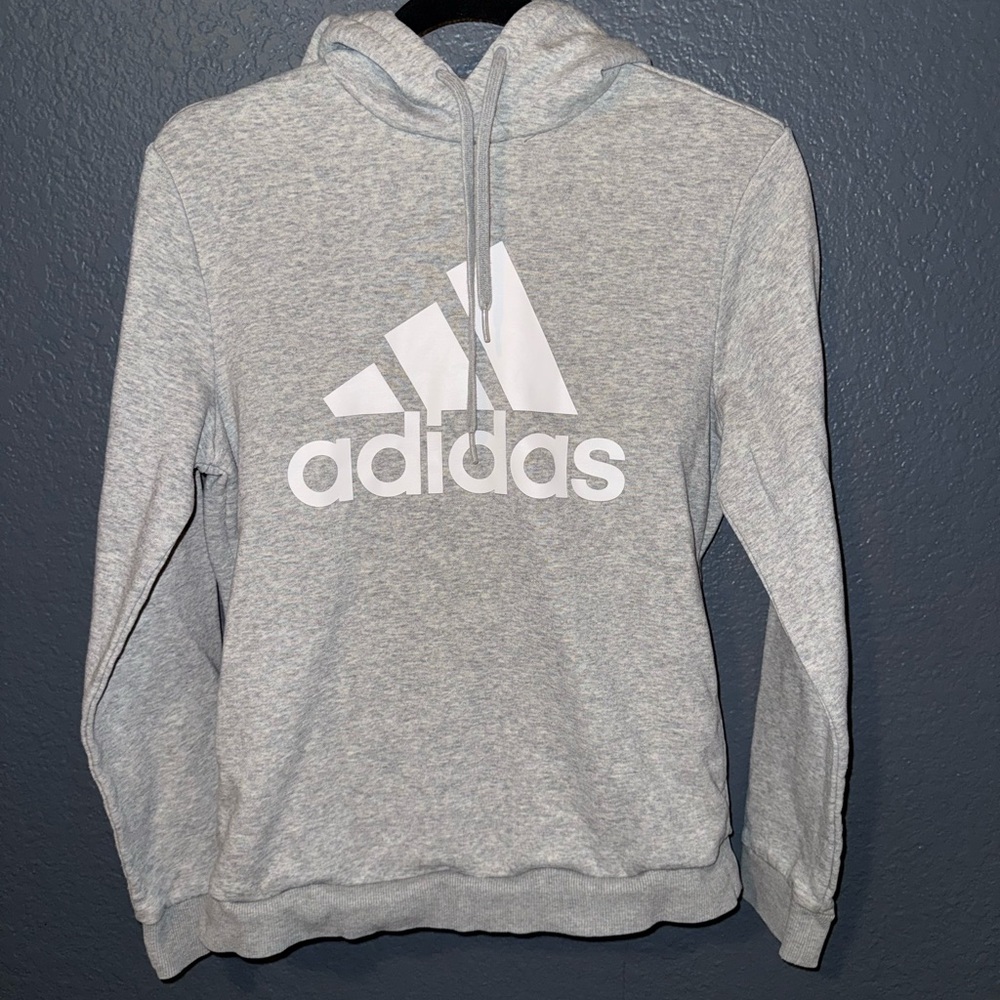 Adidas women’s Gray Logo Hoodie Sweatshirt